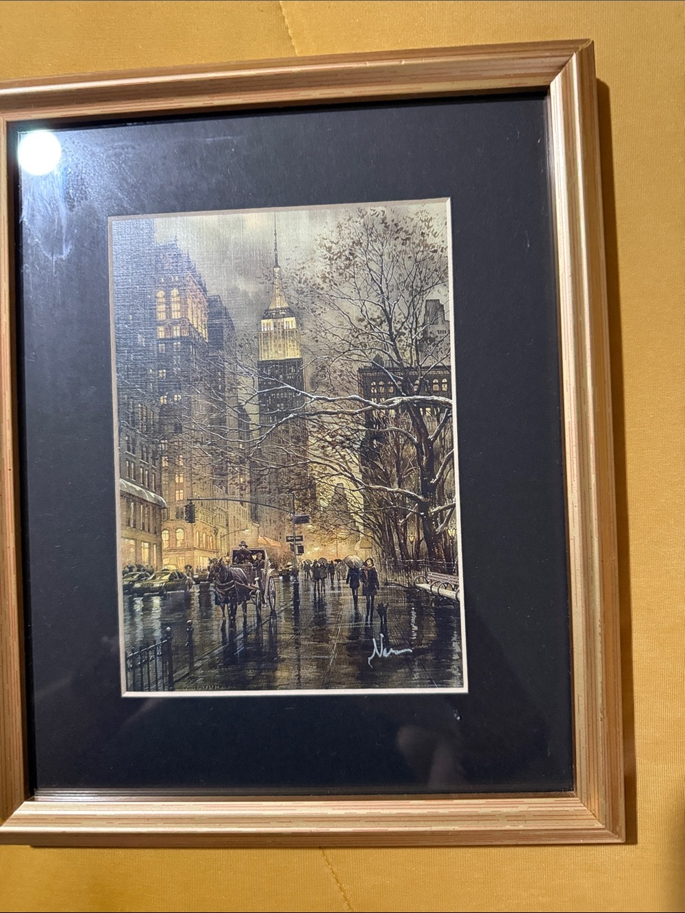 Gold Wood Framed Cityscape Wall Art - Unbranded